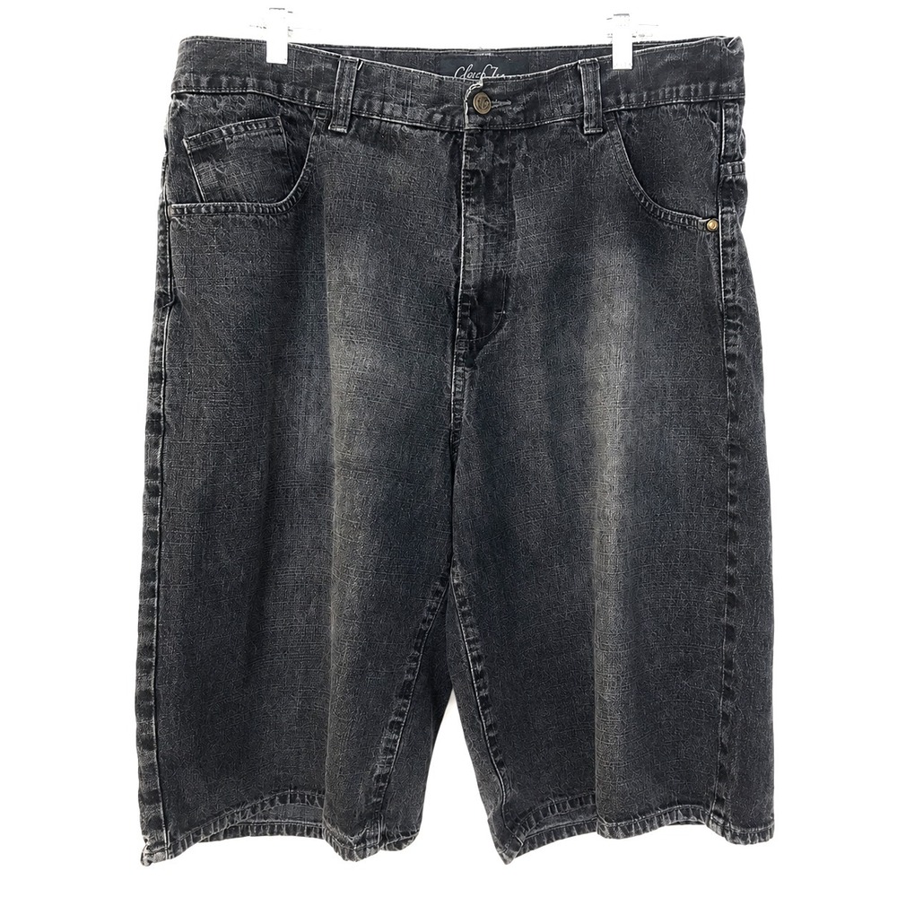 Vintage Clench Jeans Shorts‎ Size 40x13 Y2K Faded Blue Skater Grunge Streetwear